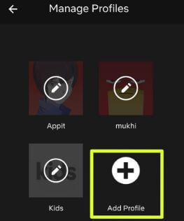 Uuden profiilin lisääminen Netflix-Android-laitteeseen