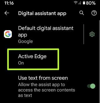 Ota Active Edge käyttöön Pixel 2: ssa