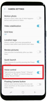 Ota kameran ääniohjaus käyttöön Galaxy S8: ssa